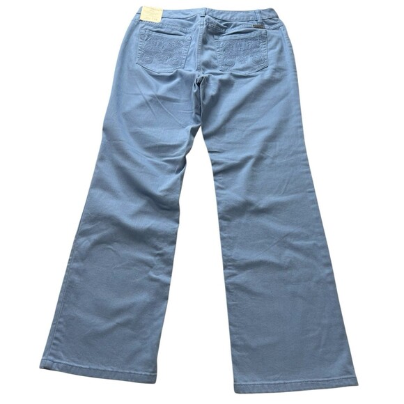 Liz Claiborne Barrier Reef Blue Wide Leg Boot Cut Slim Fit Denim Jeans Size 14 - Picture 4 of 12